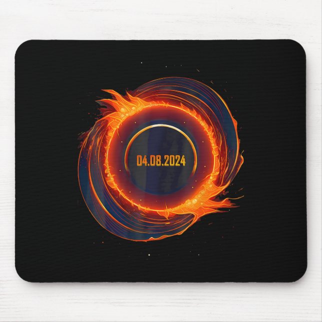 Solar Eclipse 2024 Total Sun Eclipse  Mouse Pad (Front)
