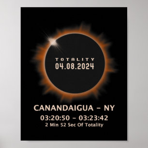 Solar Eclipse 2024 Totality 04.08.24 New York Ny Poster