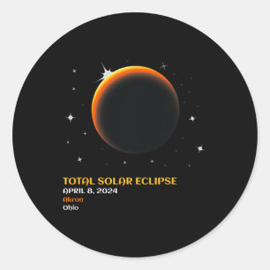Solar Eclipse 2024 Totality April 8 Classic Round Sticker