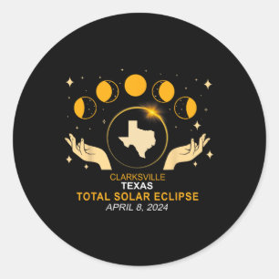 Solar Eclipse 2024 Totality April 8 Classic Round Sticker