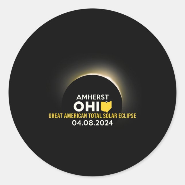 Solar Eclipse 2024 Totality April 8  Classic Round Sticker (Front)