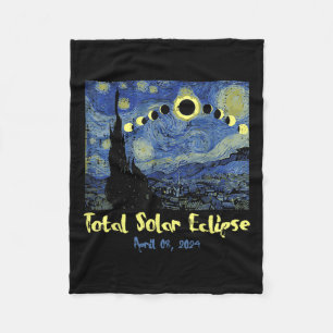 Solar Eclipse 2024 Totality April 8 Men Women Kids Fleece Blanket