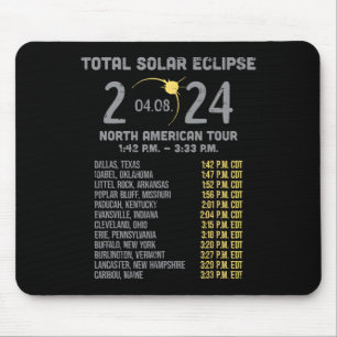 Solar Eclipse 2024 Totality April 8 Men Women Kids Mouse Pad