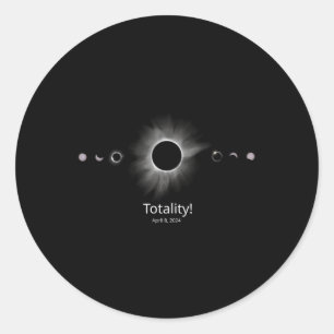 Solar Eclipse 2024 Totality Classic Round Sticker