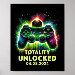 Solar Eclipse 2024 Video Game Gaming  Poster