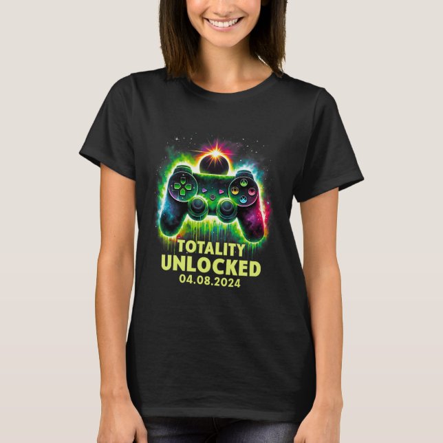 Solar Eclipse 2024 Video Game Gaming  T-Shirt (Front)