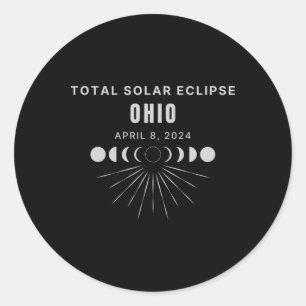 Solar Eclipse 2024 View Total Solar Eclipse In Ohi Classic Round Sticker