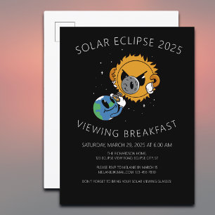 Solar Eclipse 2025 Photobomb Viewing Party Invitation Postcard