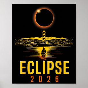 Solar Eclipse 2026 1282026 Total Eclipse at Sea 26 Poster