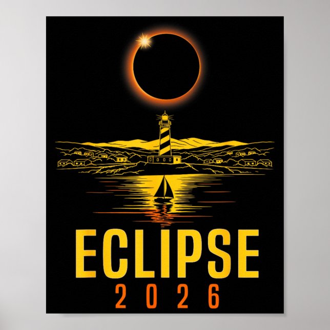 Solar Eclipse 2026 1282026 Total Eclipse at Sea 26 Poster (Front)