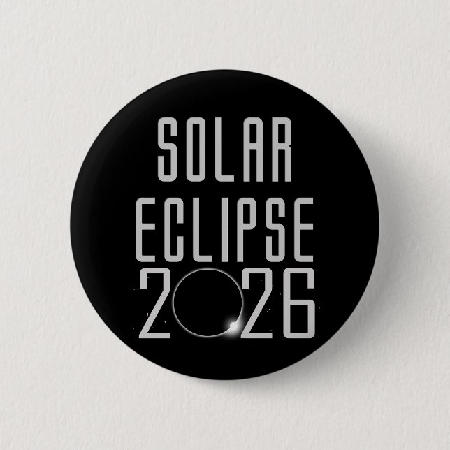 Solar Eclipse 2026 Button (Front)
