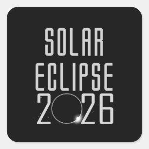 Solar Eclipse 2026 Button Square Sticker