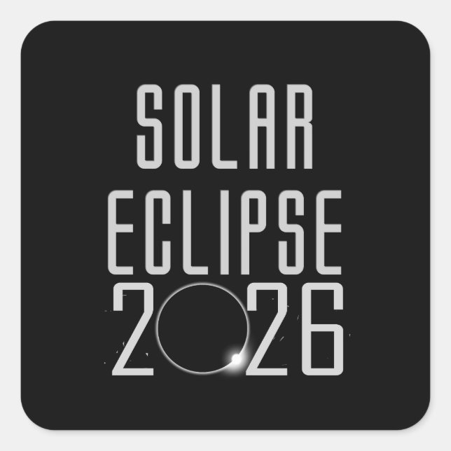 Solar Eclipse 2026 Button Square Sticker (Front)