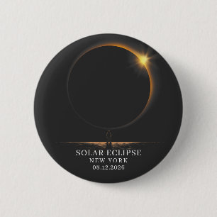Solar Eclipse 2026 Celestial Astronomy 6 Cm Round Badge