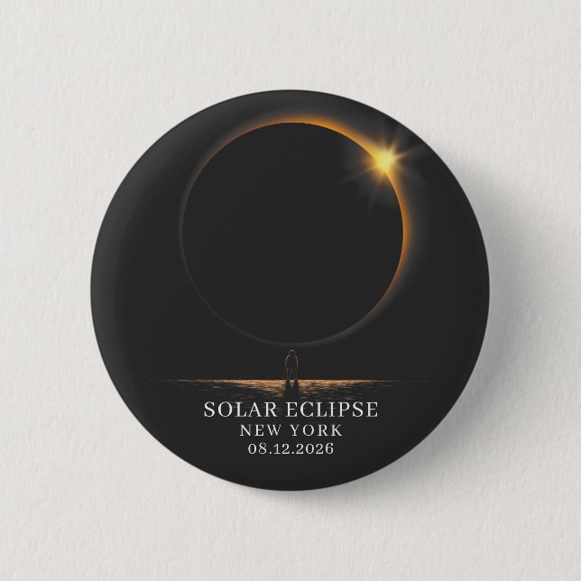 Solar Eclipse 2026 Celestial Astronomy 6 Cm Round Badge (Front)
