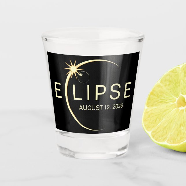 Solar Eclipse 2026  Shot Glass (Front)