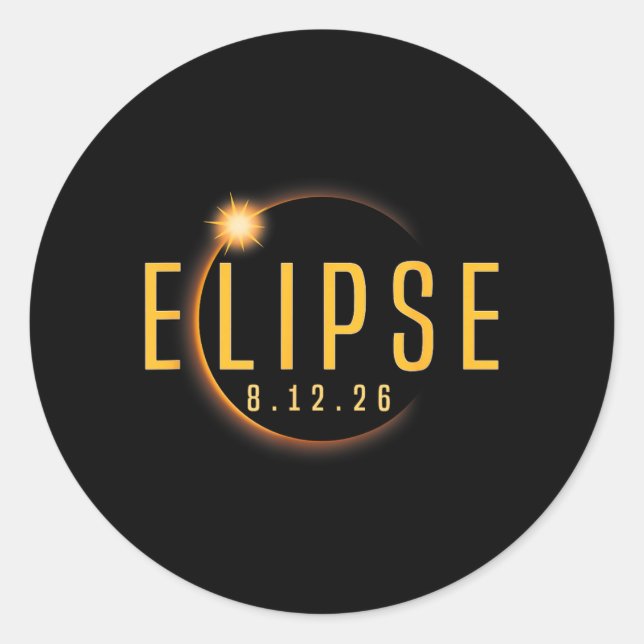 Solar Eclipse 2026 Total Solar-Eclipse 26 Classic Round Sticker (Front)