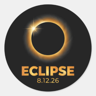 Solar Eclipse 2026 Total Solar Eclipse August 12 2 Classic Round Sticker