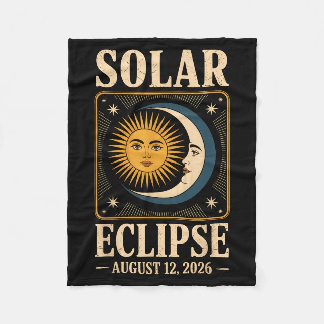 Solar Eclipse 2026 Total Solar Eclipse August 12 Fleece Blanket (Front)