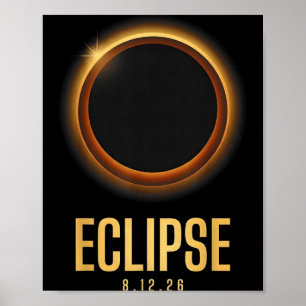Solar Eclipse 2026 Total Solar Eclipse August 12 Poster