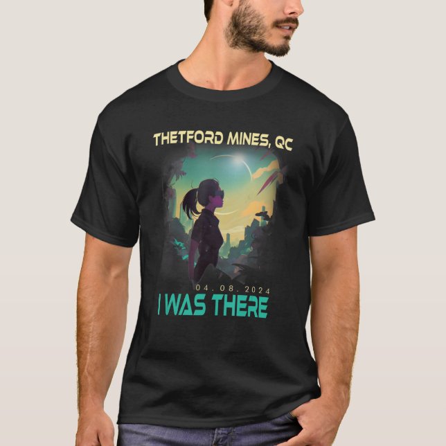 Solar Eclipse Aesthetic Girl Thetford Mines Quebec T-Shirt (Front)