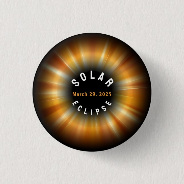 Solar Eclipse American Event 3/29/2025  3 Cm Round Badge (Front)
