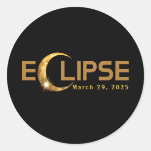 Solar Eclipse American Event 3/29/2025 Classic Round Sticker