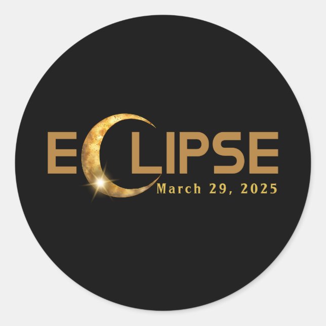 Solar Eclipse American Event 3/29/2025  Classic Round Sticker (Front)