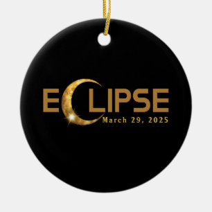 Solar Eclipse American Event custom date Ceramic Ornament
