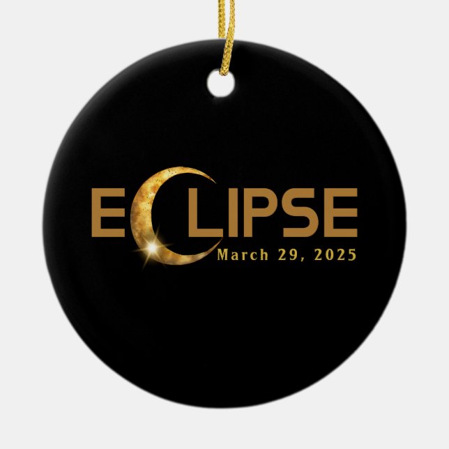Solar Eclipse American Event custom date  Ceramic Ornament (Front)