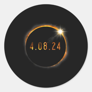 Solar Eclipse American Totality Spring 40824 Classic Round Sticker