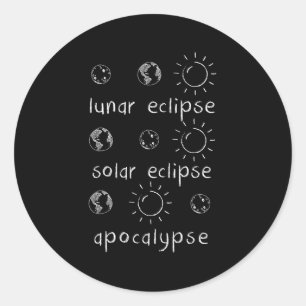 Solar Eclipse And Apocalypse Science Gift Classic Round Sticker