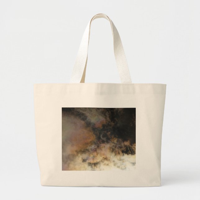 Solar Eclipse and Clouds Large Tote Bag (Front)