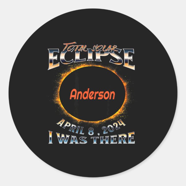 Solar Eclipse Anderson Indiana There Classic Round Sticker (Front)