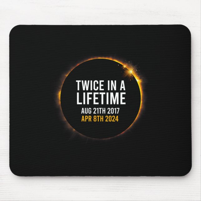 Solar Eclipse Apr 8 2024 Totality Twice Times In A Mouse Pad (Front)