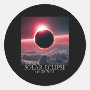 Solar Eclipse April 2024 04.08.24 Classic Round Sticker