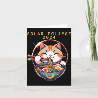 Solar Eclipse April 8 2024 Astronomy Kawaii Cat Card