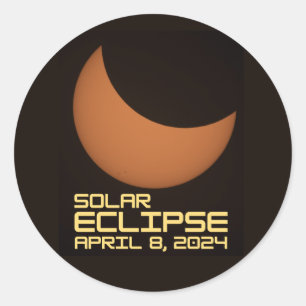 Solar Eclipse April 8, 2024 Classic Round Sticker
