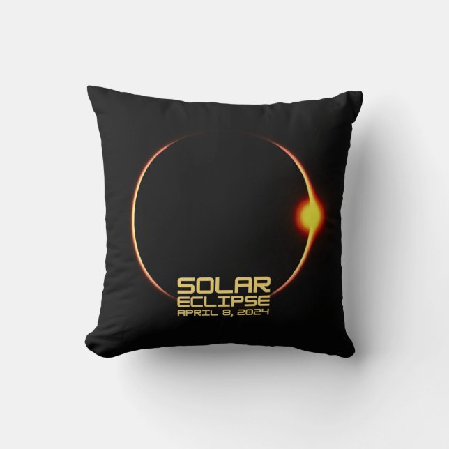Solar Eclipse April 8, 2024 Cushion (Front)