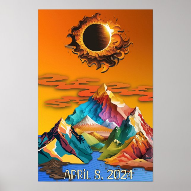 Solar Eclipse April 8, 2024 Poster (Front)