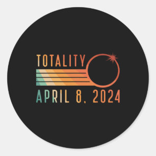 Solar Eclipse April 8 2024 Totality Solar Eclipse  Classic Round Sticker