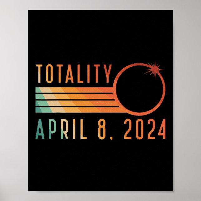 Solar Eclipse April 8 2024 Totality Solar Eclipse  Poster (Front)