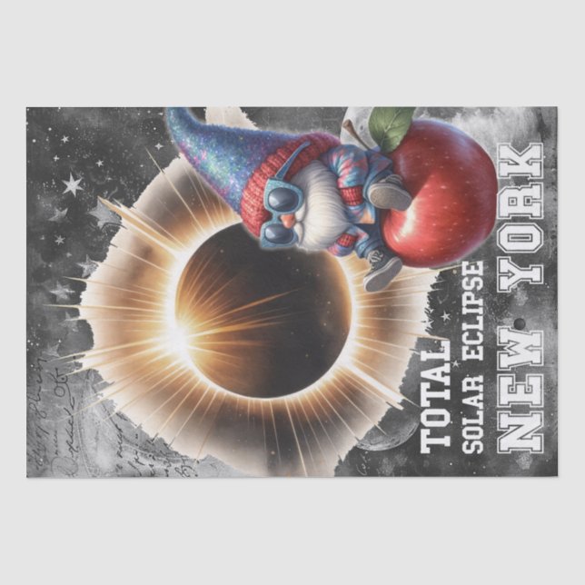 Solar Eclipse Astronomy Celestial Gnome Tissue Paper (Front)