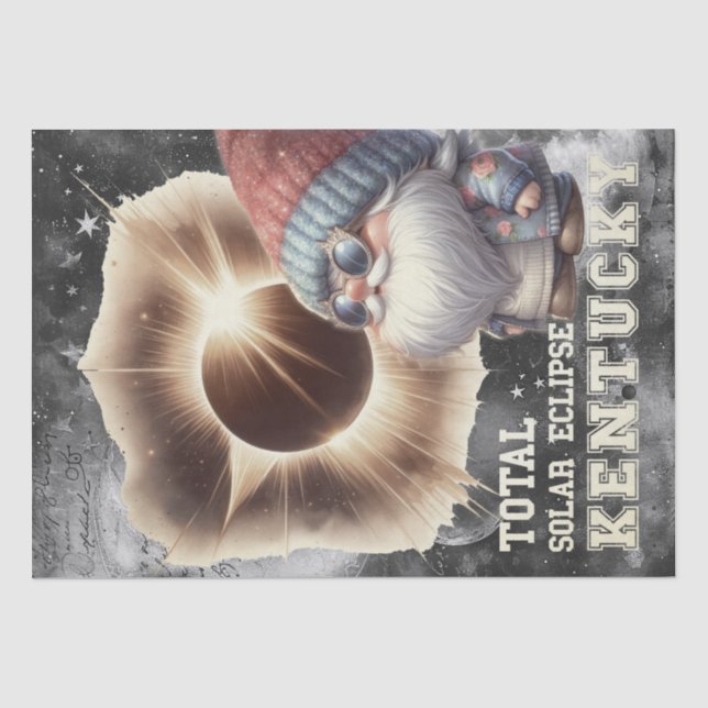 Solar Eclipse Astronomy Celestial Gnome Tissue Paper (Front)
