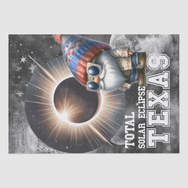 Solar Eclipse Astronomy Celestial Gnome Tissue Paper (Front)