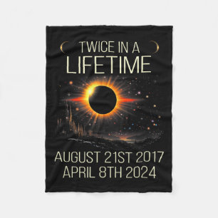 Solar Eclipse Astronomy Twice In Lifetime 2024 Sol Fleece Blanket