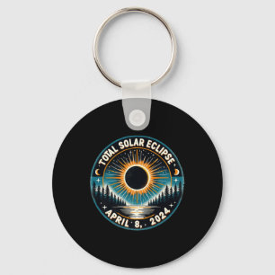 Solar Eclipse Astronomy Vintage 2024 Solar Eclipse Key Ring