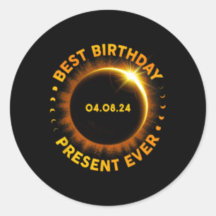 Solar Eclipse Best Birthday Ever Funny Totality Ap Classic Round Sticker