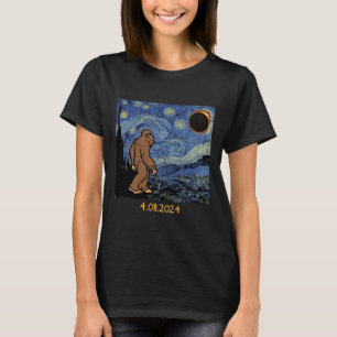 Solar Eclipse Bigfoot Starry Night Sasquatch Men W T-Shirt