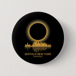 Solar Eclipse Buffalo New York Souvenir Totality 6 Cm Round Badge